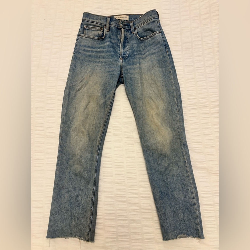 Denim Forum Women's Straight Leg Blue Jeans